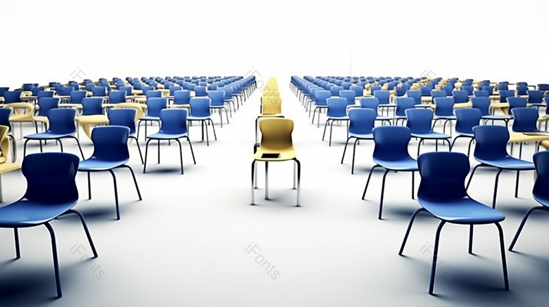 空旷的大讲堂蓝色桌椅讲课讲,高清,摄影图,摄影图片,图片大全,摄影图免费下载